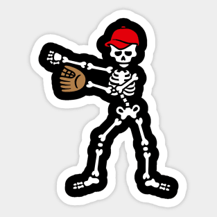 Floss dance flossing skeleton baseball softball Sticker